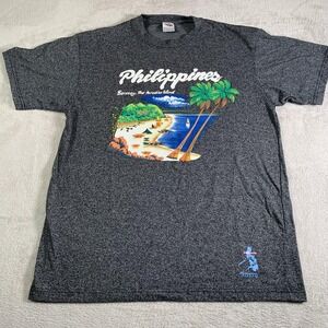 VTG Philippines Boracay Shirt Mens XL(Tag 2XL Fits XL) Dibuho Hand Painted Beach